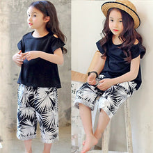 Kid Baby Girl Outfit Clothes Casual T-shirt TopsCapri Pants Cropped Trousers 2PCS Set UBY