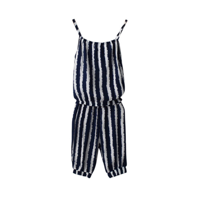 Kid Baby Girls Casual Jumpsuit Outfits Sets Baby Girls Striped VestCrop Pants Clothes Suits UBY