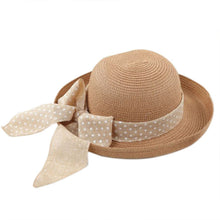Korea Women Big Bowknot Straw Hat Travel Panama Cap Beach Hat Fedora UV Hats UBY