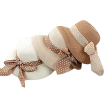 Korea Women Big Bowknot Straw Hat Travel Panama Cap Beach Hat Fedora UV Hats UBY