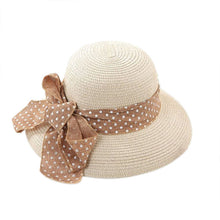 Korea Women Big Bowknot Straw Hat Travel Panama Cap Beach Hat Fedora UV Hats UBY