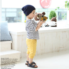 Korean Baby Clothes Kid Boy Striped Zip Casual T-shirt Short Sleeve T Shirt Tops 2-7 Y HT UBY