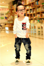 Korean Baby Kids Boy Girl Flag Pocket Casual T-shirt Tops Long Sleeve Shirt 2-7YFreeUBY