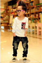 Korean Baby Kids Boy Girl Flag Pocket Casual T-shirt Tops Long Sleeve Shirt 2-7YFreeUBY
