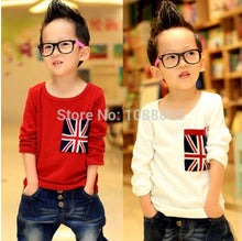 Korean Baby Kids Boy Girl Flag Pocket Casual T-shirt Tops Long Sleeve Shirt 2-7YFreeUBY