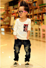 Korean Baby Kids Boy Girl Flag Pocket Casual T-shirt Tops Long Sleeve Shirt 2-7YFreeUBY