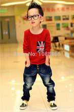 Korean Baby Kids Boy Girl Flag Pocket Casual T-shirt Tops Long Sleeve Shirt 2-7YFreeUBY