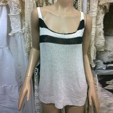 Lady White Black Back Slit Tops Casual Knit Bikini Cover Up Sleeveless Crop TopsUBY