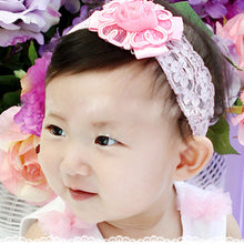 Lovely Baby Kids Girls Headband Gauze Flower Pearl Headwear Hair Wear Hair Band FreeUBY