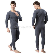 Men 2Pcs Cotton Thermal Underwear Set Winter Warm Thicken Long Johns Tops Bottom UBY