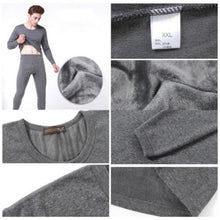 Men 2Pcs Cotton Thermal Underwear Set Winter Warm Thicken Long Johns Tops Bottom UBY