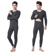 Men 2Pcs Cotton Thermal Underwear Set Winter Warm Thicken Long Johns Tops Bottom UBY