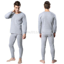 Men 2Pcs Cotton Thermal Underwear Set Winter Warm Thicken Long Johns Tops Bottom UBY