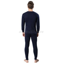 Men 2Pcs Cotton Thermal Underwear Set Winter Warm Thicken Long Johns Tops Bottom UBY