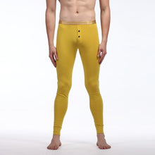 Men Soft Long Johns Warm Thermal Underwear Pants Gold Edge Cotton Buttons S-XLUBY