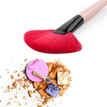Brush Fan Shaped Black Wooden Handle Synthetic Hair Makeup Cosmetic Brushes Beauty Tool UBY