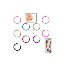 And Clip on Boby Nose Lip Ear Piercing Rings Clip Punk Goth False Clip Earrings UBY
