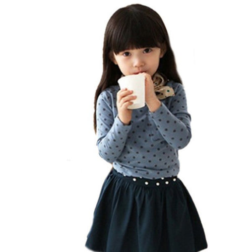Arival Toddler Baby Girls Blouse Polka Dot Long Sleeve Shirt Tops Blouse Casual Cotton Kids Clothes UBY