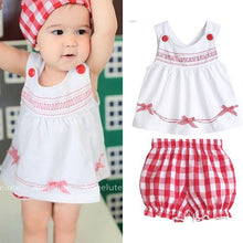 New Arrival Lovely Kids Baby Girls Clothing Sets Cute Kids Girls Sleeveless TopsPlaids ShortsScarf Outfits Casual Suits 1-3Y UBY