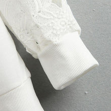 Casual Women Round Neck Sweatshirts Lace Hollow Out Pullovers Loose Bottom Plus Size UBY