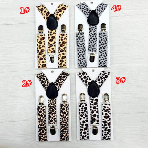 Children Kids Boy Girls Clip-on Leopard Suspenders Elastic Adjustable Braces PY1 P18 UBY