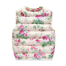 Children Outerwear Coats Flowers Printed Vest Kids Windbreaker Jacket Cotton Coats Children Warm Vest UBY