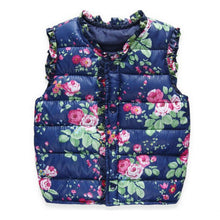 Children Outerwear Coats Flowers Printed Vest Kids Windbreaker Jacket Cotton Coats Children Warm Vest UBY