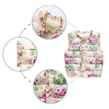 Children Outerwear Coats Flowers Printed Vest Kids Windbreaker Jacket Cotton Coats Children Warm Vest UBY