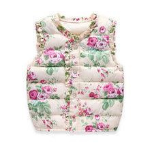 Children Outerwear Coats Flowers Printed Vest Kids Windbreaker Jacket Cotton Coats Children Warm Vest UBY