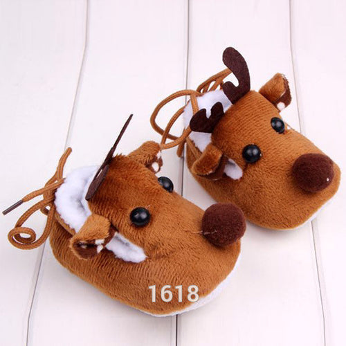 Cute Warm Baby Girls Christmas Deer Shoes Sweet Antiskid Toddlers Shoes Infant Toddler Prewalkers UBY