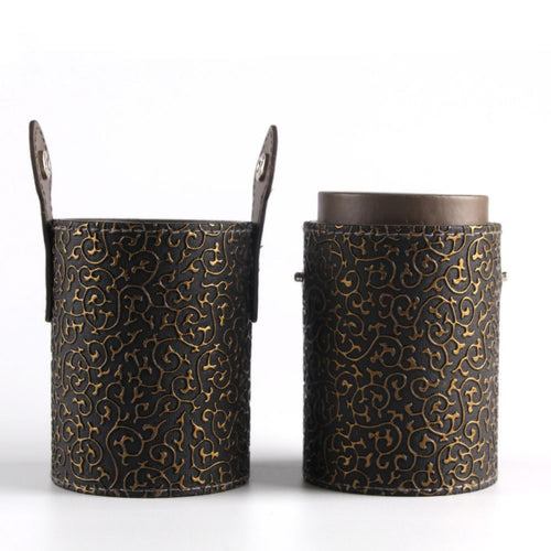 Empty Portable Makeup Brush Round Pen Holder Cosmetic Tool PU Leather Cup Container Solid Colors 6 Optional Case L4 UBY