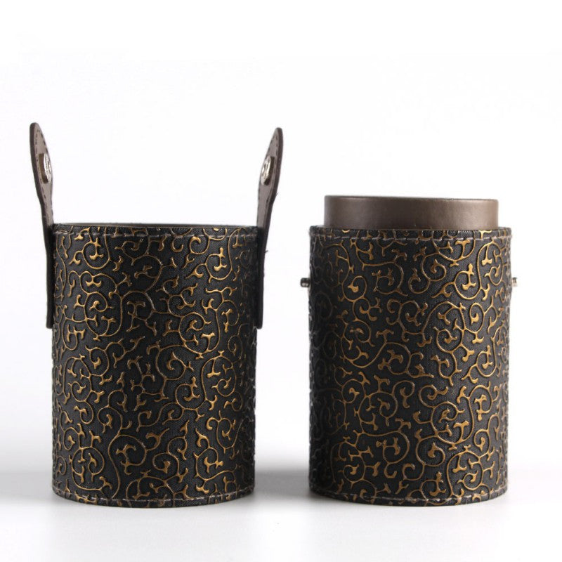 Empty Portable Makeup Brush Round Pen Holder Cosmetic Tool PU Leather Cup Container Solid Colors 6 Optional Case L4 UBY