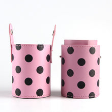 Empty Portable Makeup Brush Round Pen Holder Cosmetic Tool PU Leather Cup Container Solid Colors 6 Optional Case L4 UBY