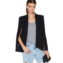 Ladies Women Long Sleeve Lapel Cape Poncho Office Jacket Cloak Blazer Suit Coat P1 UBY