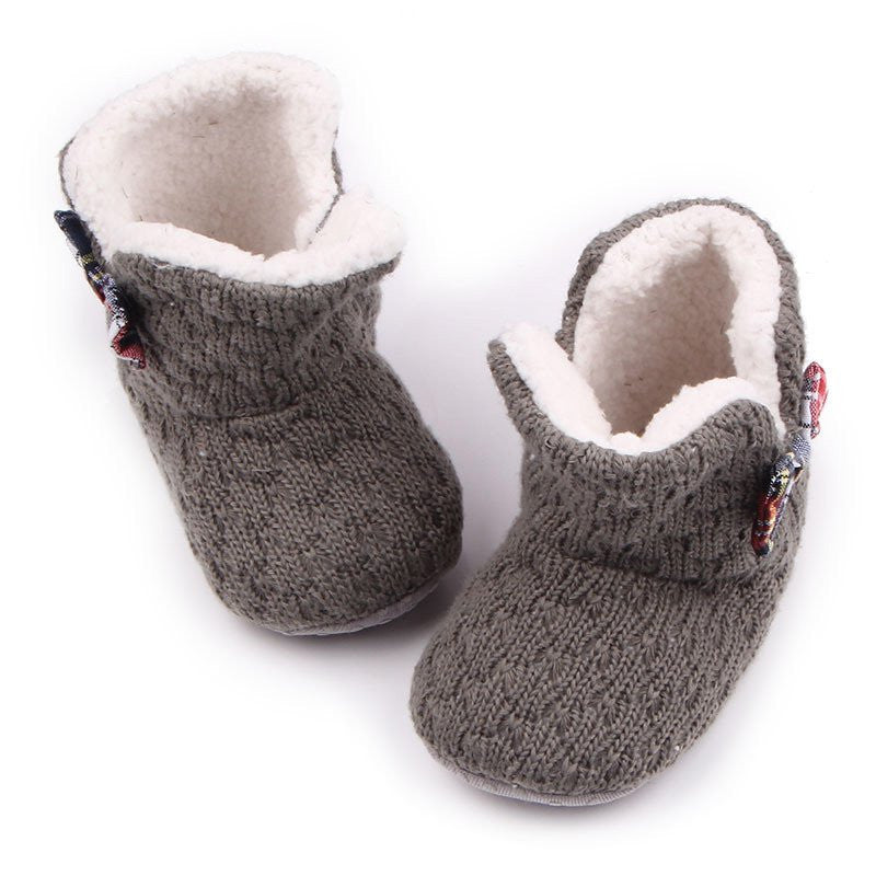 New Winter Warm Baby Shoes First Walkers Baby Boys Girls Ankle Snow Boots Infantil Crochet Knit Baby Shoe UBY