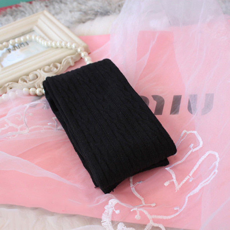 New Women Wool Braid Over Knee Socks Thigh Highs Hose Stockings Twist Warm Winter UBY