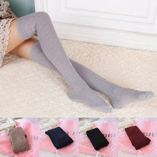 New Women Wool Braid Over Knee Socks Thigh Highs Hose Stockings Twist Warm Winter UBY