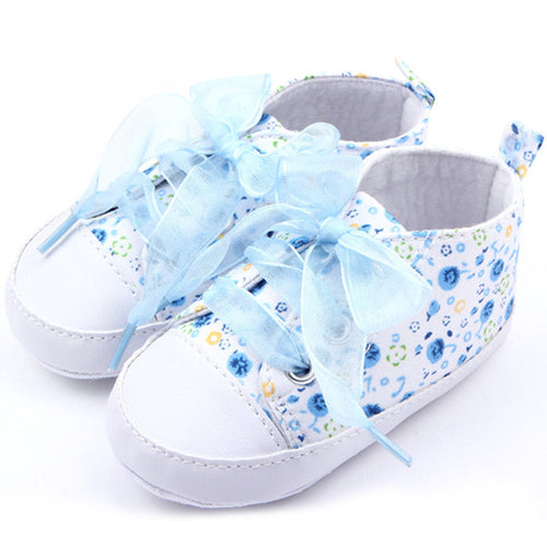 born 0-12 Months Toddler Baby Girls Crib Shoes Soft Sole Anti-slip Floral Walk Sneaker First Walkers UBY