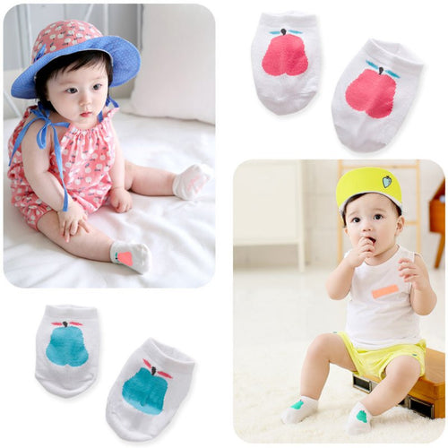 born Baby Infant Unisex Ankle Socks Pear Print Cotton Anti-slip Socks Crib Shoes Y2 UBY