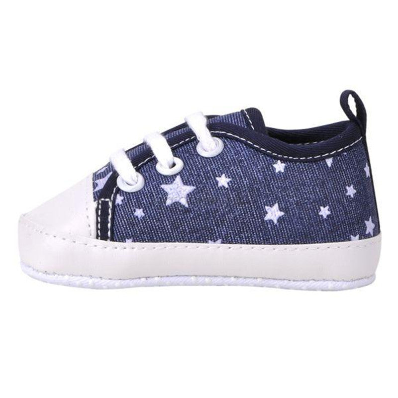 Newborn Baby Toddler Boys Girls Soft Sole Kids Shoes Canvas Prewalker Lace Up Sneaker 0-18M UBY