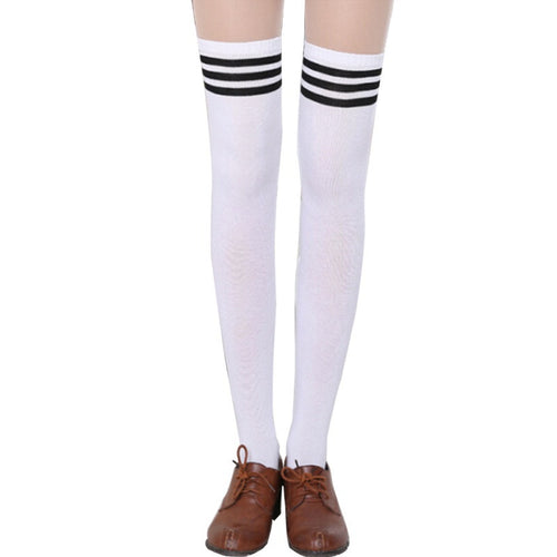est Thigh High Sexy Cotton Women's Striped Over Knee Girl Lady Stockings P16 UBY