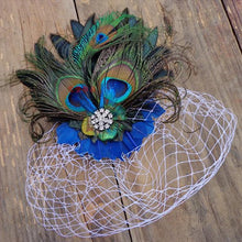Peacock Feather Rhinestone Hairpin Hair Clips Dance Party Wedding Hair Band Wear UBY