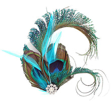 Peacock Feather Rhinestone Hairpin Hair Clips Dance Party Wedding Hair Band Wear UBY