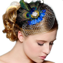 Peacock Feather Rhinestone Hairpin Hair Clips Dance Party Wedding Hair Band Wear UBY