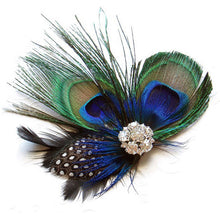 Peacock Feather Rhinestone Hairpin Hair Clips Dance Party Wedding Hair Band Wear UBY