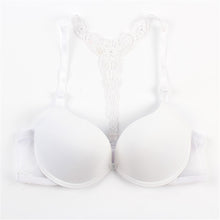 Sexy Push Up Bras for Women Front Closure Lace Racer Back Racerback Bra Smooth 32-36B PY4 Y3 UBY