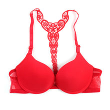 Sexy Push Up Bras for Women Front Closure Lace Racer Back Racerback Bra Smooth 32-36B PY4 Y3 UBY