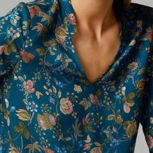 Sexy Summer Women V Neck Top Shirt Flower Printed Blouse Long-sleeve Casual Shirt UBY