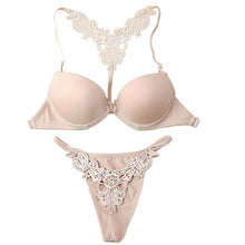 Sexy Women Front Closure Lace Racer Back Racerback Push Up Seamless Bra Set 32-34B UBY