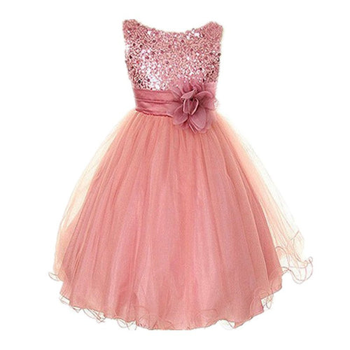 Baby Dresses Girls Sequin Flower Bowknot Birthday Wedding Party Tutu Dress Girl Vestido PY2 UBY